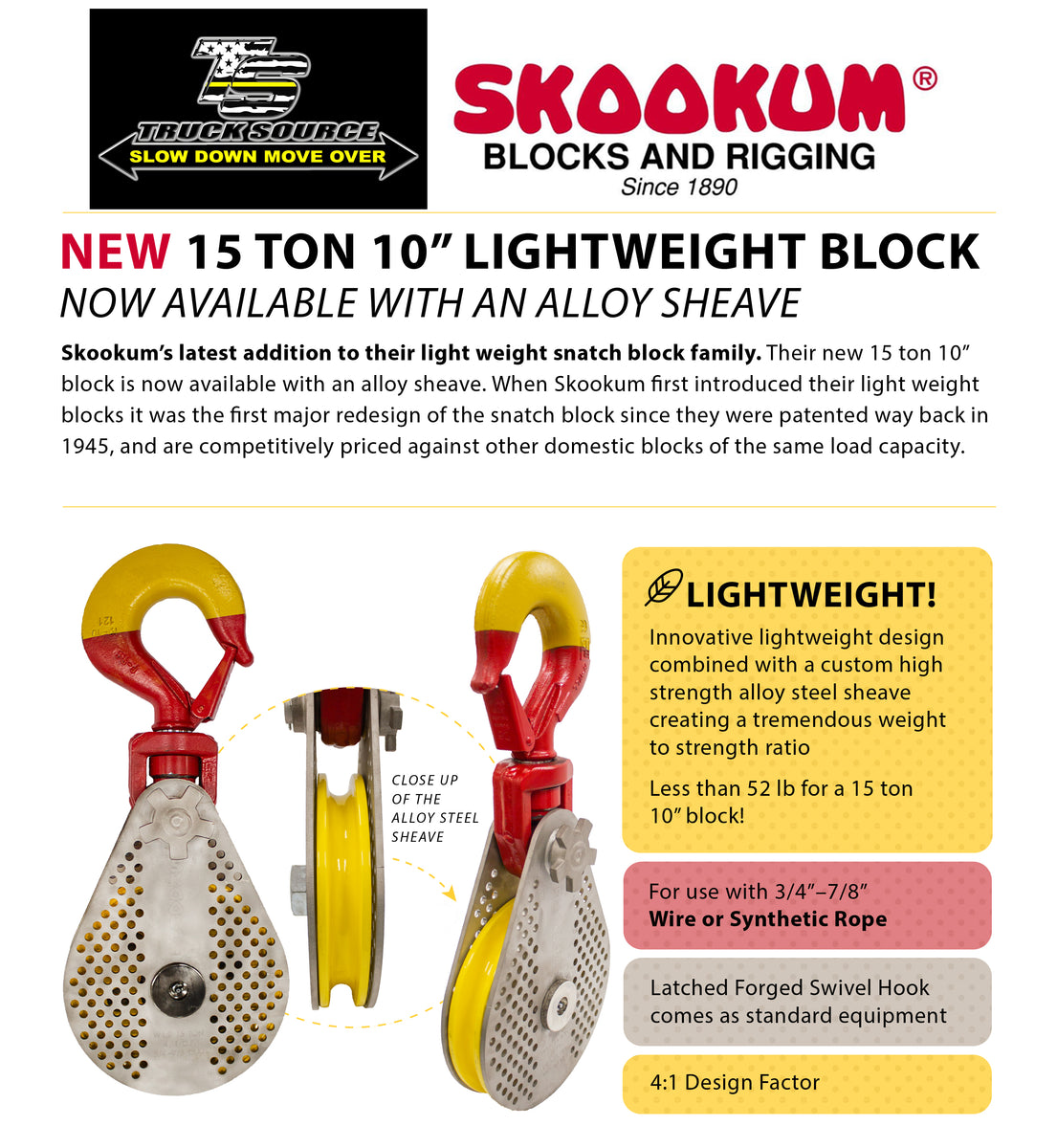 Snatch Block W/ Latched Swivel Hook