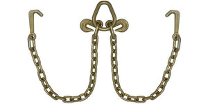 5/16''x 2' V Bridle Tow Chain 2' Leg Mini J Hooks Pear Link